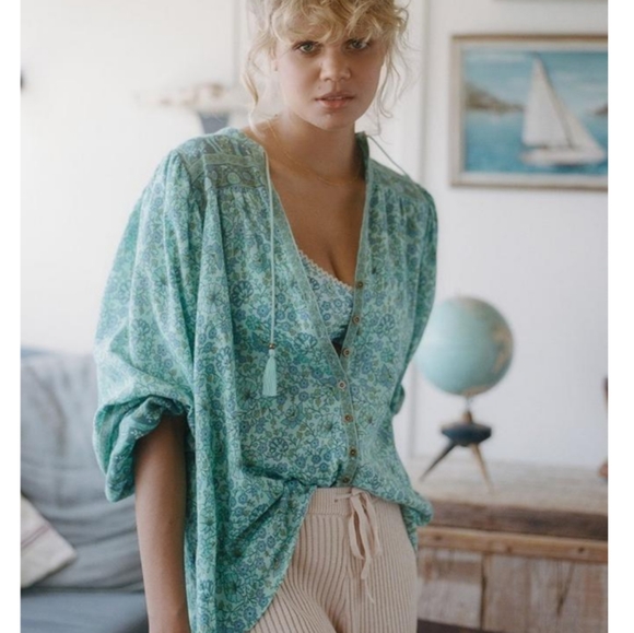 Sundown Blouse Turquoise by Spell - Picture 2 of 6